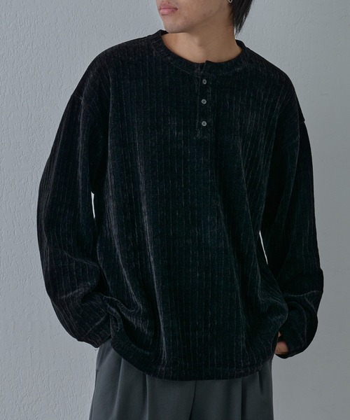 COLONY 2139（コロニートゥーワンスリーナイン）の「シャギージャガードヘンリーネックプルオーバー（Tシャツ/カットソー・メンズ・ホワイト/ブラック・LARGE/MEDIUM）」の7枚目の写真