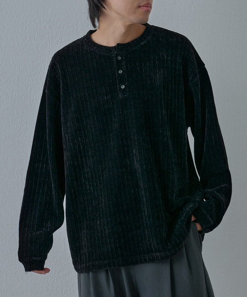 COLONY 2139（コロニートゥーワンスリーナイン）の「シャギージャガードヘンリーネックプルオーバー（Tシャツ/カットソー・メンズ・ホワイト/ブラック・LARGE/MEDIUM）」の10枚目の写真