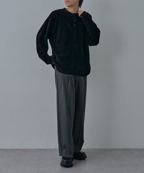 COLONY 2139（コロニートゥーワンスリーナイン）の「シャギージャガードヘンリーネックプルオーバー（Tシャツ/カットソー・メンズ・ホワイト/ブラック・LARGE/MEDIUM）」の18枚目の写真