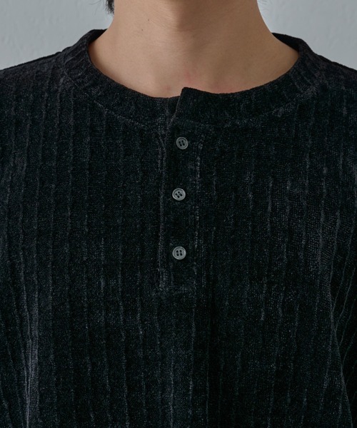 COLONY 2139（コロニートゥーワンスリーナイン）の「シャギージャガードヘンリーネックプルオーバー（Tシャツ/カットソー・メンズ・ホワイト/ブラック・LARGE/MEDIUM）」の22枚目の写真