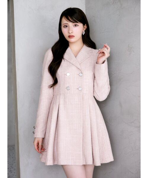 EATME（イートミー）の「ダブルジャケットライクワンピース（ワンピース・レディース・ピンク/ブラック/ネイビー・MEDIUM/SMALL）」の6枚目の写真