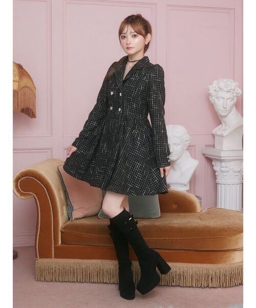 EATME（イートミー）の「ダブルジャケットライクワンピース（ワンピース・レディース・ピンク/ブラック/ネイビー・MEDIUM/SMALL）」の9枚目の写真