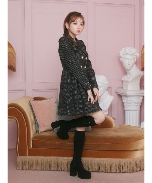 EATME（イートミー）の「ダブルジャケットライクワンピース（ワンピース・レディース・ピンク/ブラック/ネイビー・MEDIUM/SMALL）」の11枚目の写真