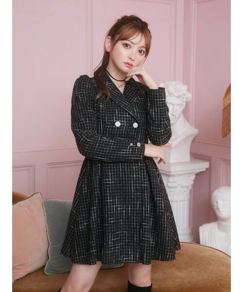 EATME（イートミー）の「ダブルジャケットライクワンピース（ワンピース・レディース・ピンク/ブラック/ネイビー・MEDIUM/SMALL）」の12枚目の写真