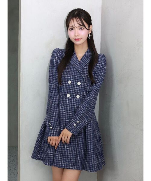 EATME（イートミー）の「ダブルジャケットライクワンピース（ワンピース・レディース・ピンク/ブラック/ネイビー・MEDIUM/SMALL）」の13枚目の写真