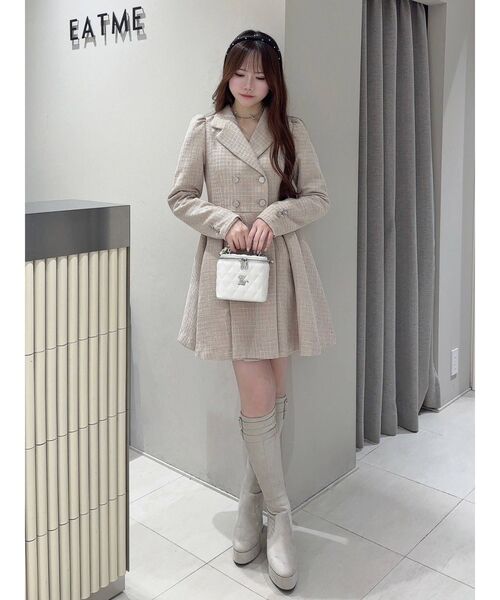 EATME（イートミー）の「ダブルジャケットライクワンピース（ワンピース・レディース・ピンク/ブラック/ネイビー・MEDIUM/SMALL）」の21枚目の写真