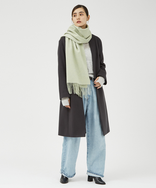qualite（カリテ）の「メランジウールカラーストール（マフラー・レディース・セージグリーン/ピンクベージュ・フリー）」の12枚目の写真