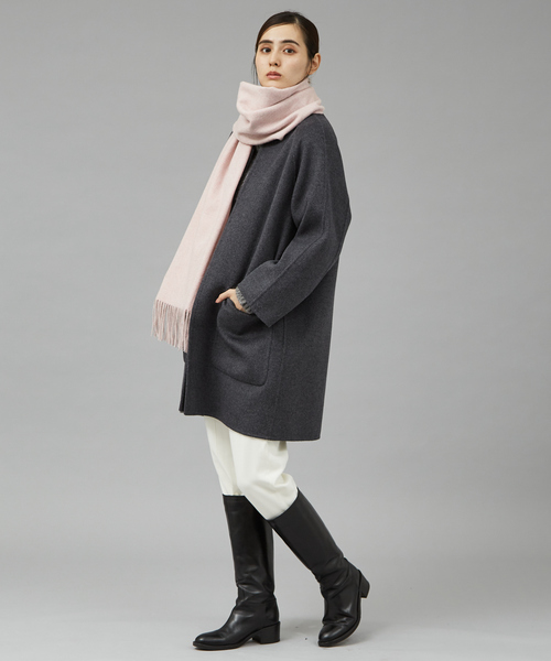 qualite（カリテ）の「メランジウールカラーストール（マフラー・レディース・セージグリーン/ピンクベージュ・フリー）」の13枚目の写真
