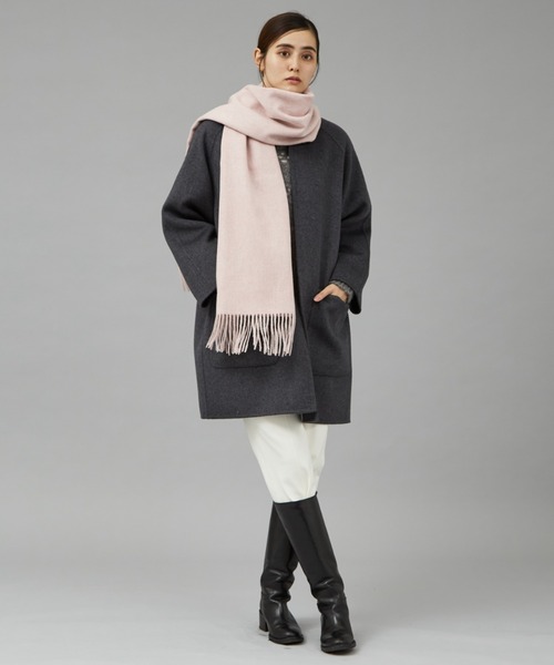 qualite（カリテ）の「メランジウールカラーストール（マフラー・レディース・セージグリーン/ピンクベージュ・フリー）」の14枚目の写真