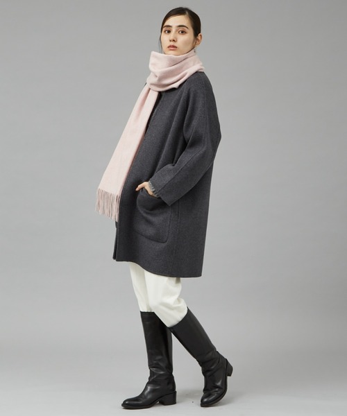 qualite（カリテ）の「メランジウールカラーストール（マフラー・レディース・セージグリーン/ピンクベージュ・フリー）」の15枚目の写真