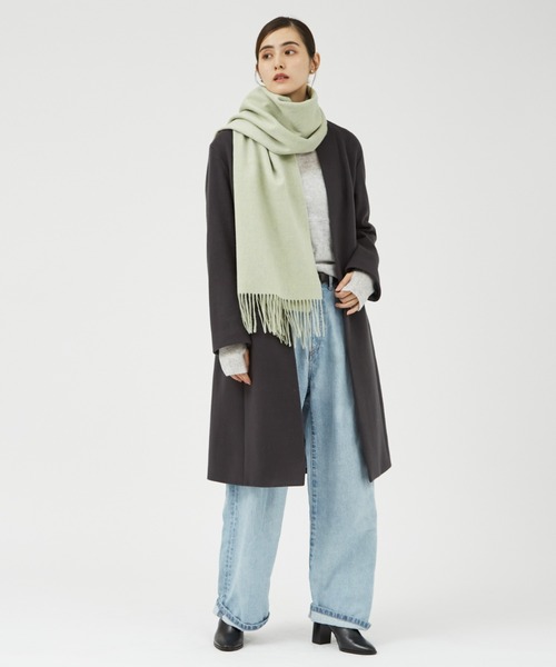 qualite（カリテ）の「メランジウールカラーストール（マフラー・レディース・セージグリーン/ピンクベージュ・フリー）」の16枚目の写真
