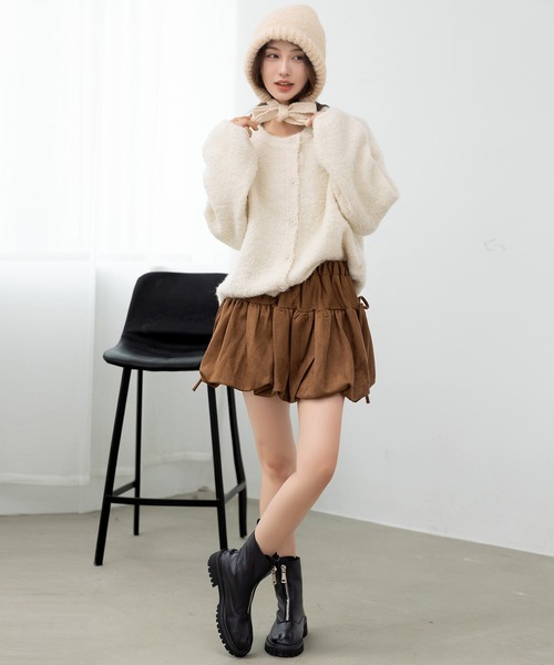 DAY CLOSET（デイ クローゼット）の「今っぽ韓国スタイル実現。ナチュラルリボンニットバラクラバ レディース（ニットキャップ/ビーニー・レディース・ブラック/ダークブラウン/キナリ/ブルー/グレー・ONE SIZE）」の19枚目の写真