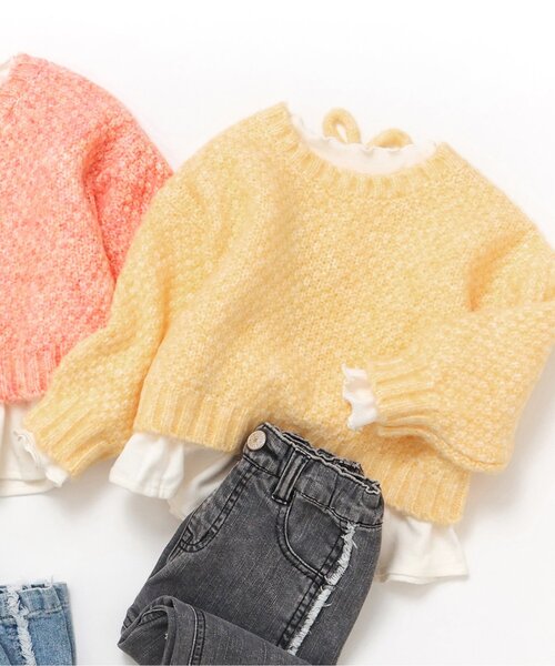 BREEZE（ブリーズ）の「【2Pセット】メランジニット（ニット/セーター・キッズ・イエロー/ピンク・140/120/100/90）」の2枚目の写真