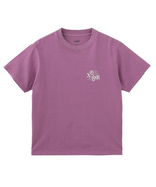 X-girl（エックスガール）の「ROSE LOGO FADED S/S TEE（Tシャツ/カットソー・レディース・ブラック/オリーブ/パープル・S/M/L）」の15枚目の写真