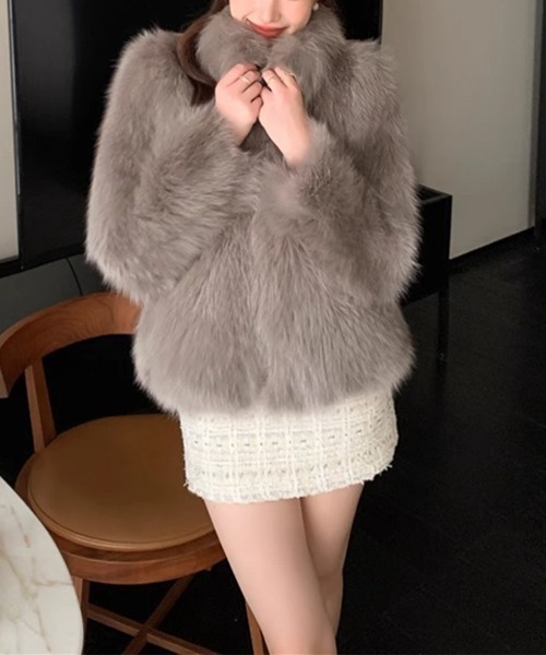 Miniministore(ミニミニストア)の「フェイクファージャケット ファーコート冬(ブルゾン・レディース・モカ/ベージュ/ブラック・M/L/S)」の5枚目の写真