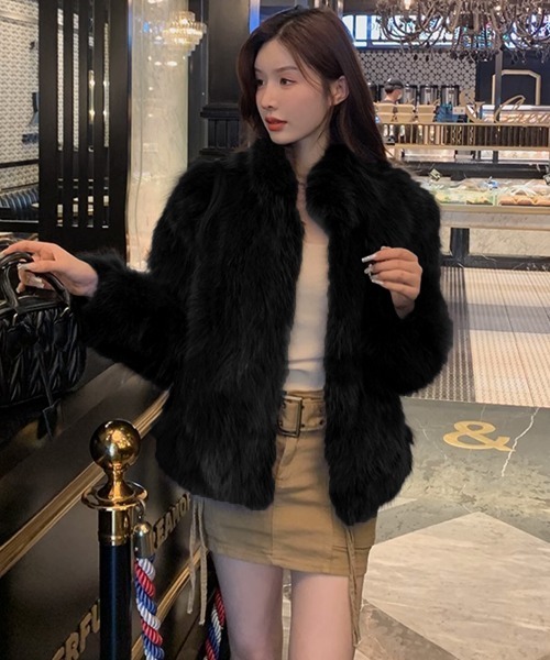 Miniministore(ミニミニストア)の「フェイクファージャケット ファーコート冬(ブルゾン・レディース・モカ/ベージュ/ブラック・M/L/S)」の16枚目の写真