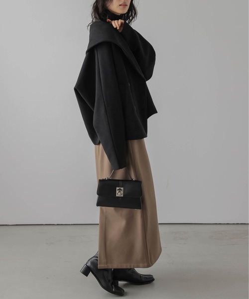 AMELY(エミリー)の「ウールライク セーラーカラージャケット(ピーコート・レディース・ブラック/グレー/ベージュ・フリー)」の14枚目の写真