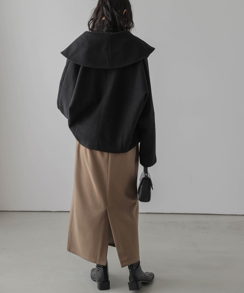 AMELY(エミリー)の「ウールライク セーラーカラージャケット(ピーコート・レディース・ブラック/グレー/ベージュ・フリー)」の15枚目の写真