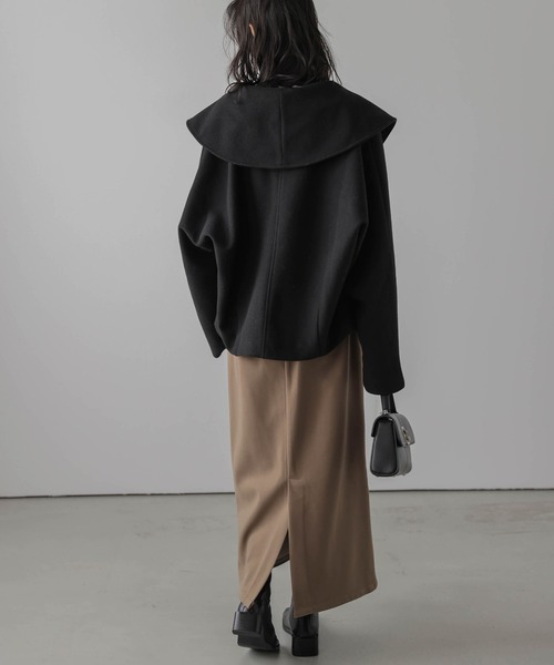 AMELY(エミリー)の「ウールライク セーラーカラージャケット(ピーコート・レディース・ブラック/グレー/ベージュ・フリー)」の16枚目の写真