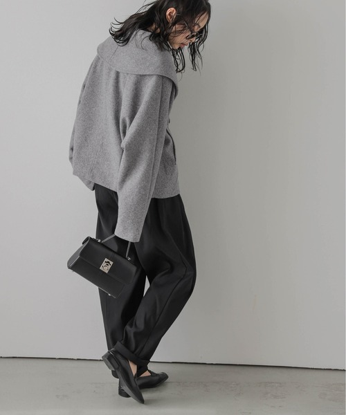 AMELY(エミリー)の「ウールライク セーラーカラージャケット(ピーコート・レディース・ブラック/グレー/ベージュ・フリー)」の7枚目の写真