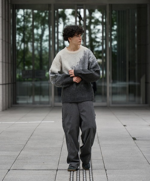 kutir（クティール）の「CURVE PAINTER STRIPE SLACKS PANTS/カーブペインターストライプパンツ（その他パンツ・メンズ・ベージュ/チャコールグレー・LARGE/MEDIUM/SMALL）」の4枚目の写真