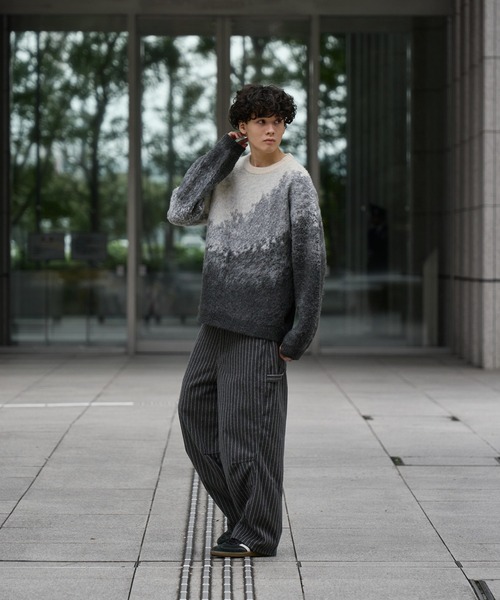 kutir（クティール）の「CURVE PAINTER STRIPE SLACKS PANTS/カーブペインターストライプパンツ（その他パンツ・メンズ・ベージュ/チャコールグレー・LARGE/MEDIUM/SMALL）」の5枚目の写真