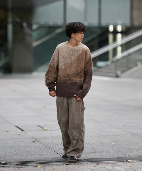 kutir（クティール）の「CURVE PAINTER STRIPE SLACKS PANTS/カーブペインターストライプパンツ（その他パンツ・メンズ・ベージュ/チャコールグレー・LARGE/MEDIUM/SMALL）」の9枚目の写真