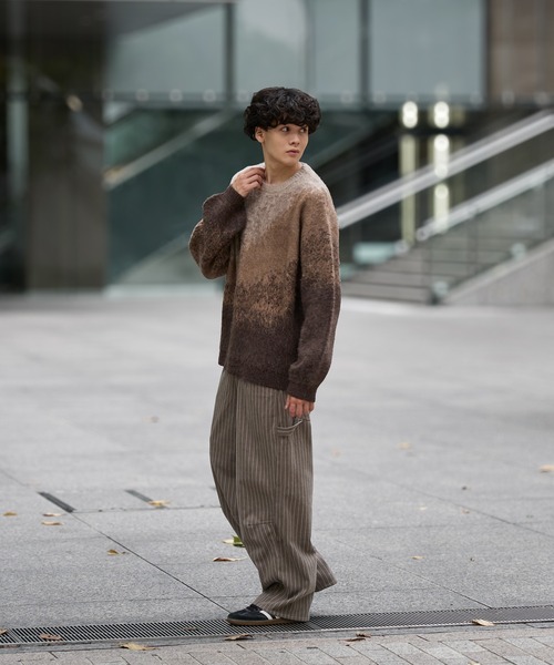 kutir（クティール）の「CURVE PAINTER STRIPE SLACKS PANTS/カーブペインターストライプパンツ（その他パンツ・メンズ・ベージュ/チャコールグレー・LARGE/MEDIUM/SMALL）」の10枚目の写真