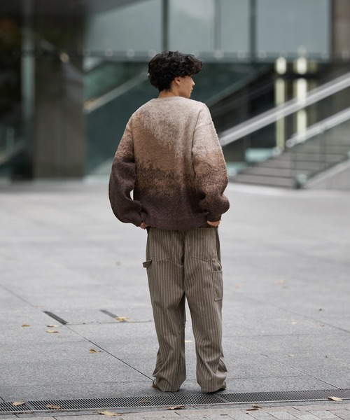 kutir（クティール）の「CURVE PAINTER STRIPE SLACKS PANTS/カーブペインターストライプパンツ（その他パンツ・メンズ・ベージュ/チャコールグレー・LARGE/MEDIUM/SMALL）」の11枚目の写真