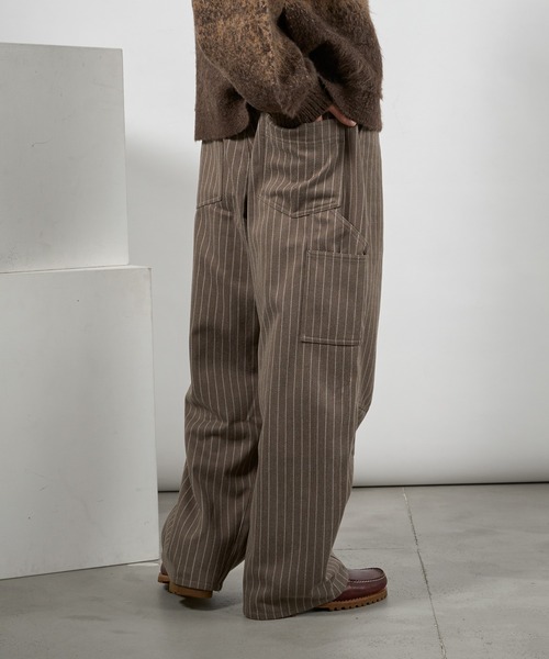 CURVE PAINTER STRIPE SLACKS PANTS/カーブペインターストライプパンツ
