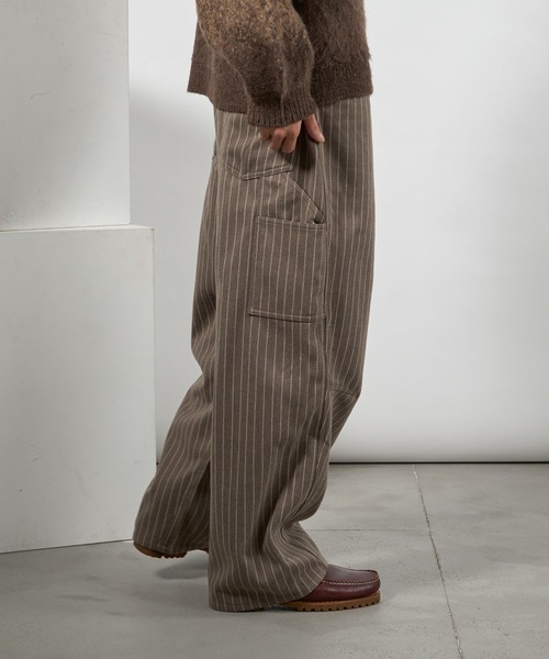 CURVE PAINTER STRIPE SLACKS PANTS/カーブペインターストライプパンツ