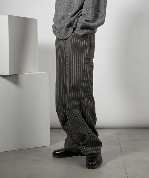 kutir（クティール）の「CURVE PAINTER STRIPE SLACKS PANTS/カーブペインターストライプパンツ（その他パンツ・メンズ・ベージュ/チャコールグレー・LARGE/MEDIUM/SMALL）」の21枚目の写真