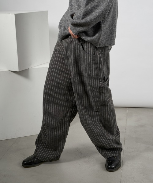 CURVE PAINTER STRIPE SLACKS PANTS/カーブペインターストライプ