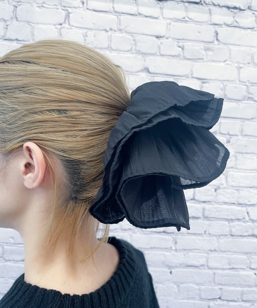 RUBY AND YOU（ルビーアンドユー）の「［select］ビッグシュシュ（シュシュ・レディース・ブラック/アイボリー・FREE）」の9枚目の写真