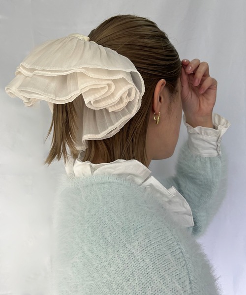 RUBY AND YOU（ルビーアンドユー）の「［select］ビッグシュシュ（シュシュ・レディース・ブラック/アイボリー・FREE）」の7枚目の写真