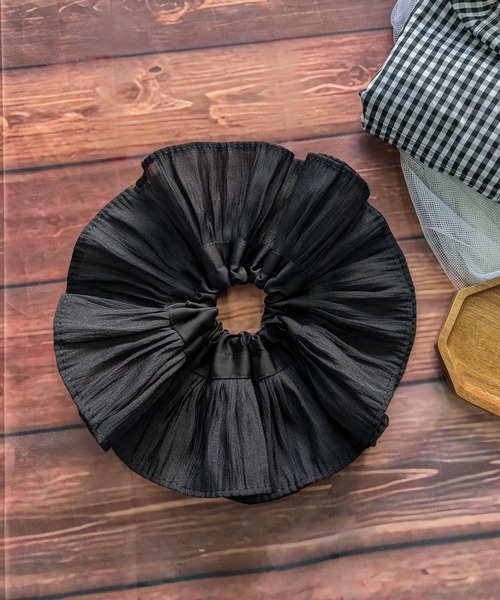 RUBY AND YOU（ルビーアンドユー）の「［select］ビッグシュシュ（シュシュ・レディース・ブラック/アイボリー・FREE）」の8枚目の写真