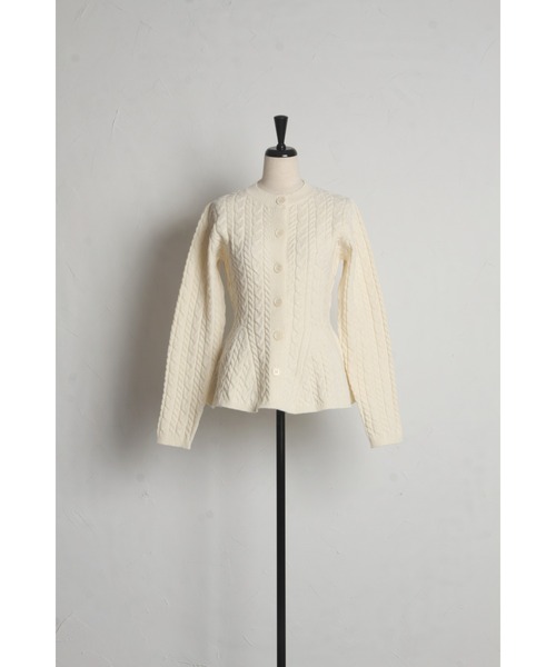 SEE BY CHLOE ペプラムニットカーディガン Ada. カーディガン Vネック ケーブル ペプラム ニット カーディガン