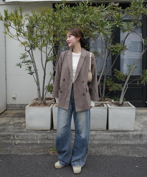 セール】ガンクラブチェックオーバーサイズダブルジャケット