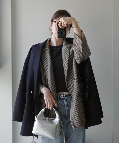 セール】ガンクラブチェックオーバーサイズダブルジャケット