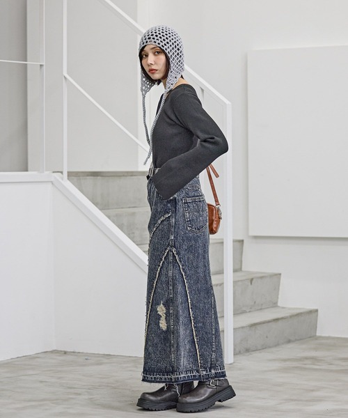 PAGEBOY(ページボーイ)の「【前後着用可能】2WAYレースアップニットプルオーバー(ニット/セーター・レディース・グレー/オフホワイト/ブラック/ブルー・FREE)」の13枚目の写真
