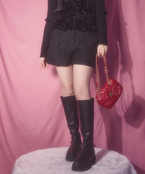 archives（アルシーヴ）の「ラメフリンジツイードショートパンツ（その他パンツ・レディース・オフホワイト/ホワイト×ブラック/ブラック・MEDIUM）」の3枚目の写真