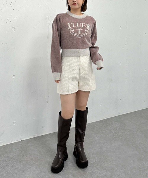 archives（アルシーヴ）の「ラメフリンジツイードショートパンツ（その他パンツ・レディース・オフホワイト/ホワイト×ブラック/ブラック・MEDIUM）」の5枚目の写真