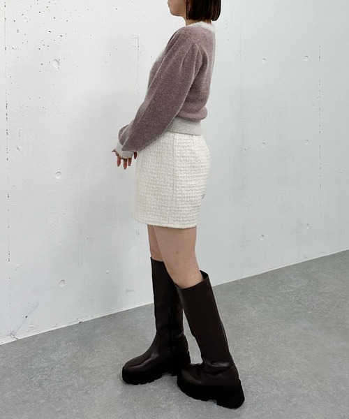 archives（アルシーヴ）の「ラメフリンジツイードショートパンツ（その他パンツ・レディース・オフホワイト/ホワイト×ブラック/ブラック・MEDIUM）」の6枚目の写真