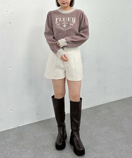 archives（アルシーヴ）の「ラメフリンジツイードショートパンツ（その他パンツ・レディース・オフホワイト/ホワイト×ブラック/ブラック・MEDIUM）」の4枚目の写真