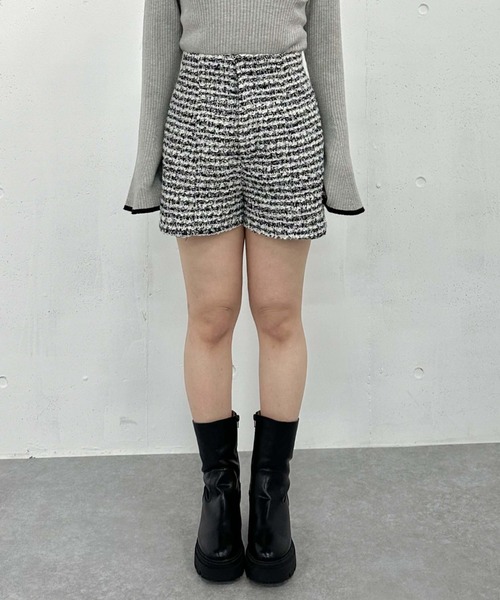 archives（アルシーヴ）の「ラメフリンジツイードショートパンツ（その他パンツ・レディース・オフホワイト/ホワイト×ブラック/ブラック・MEDIUM）」の16枚目の写真