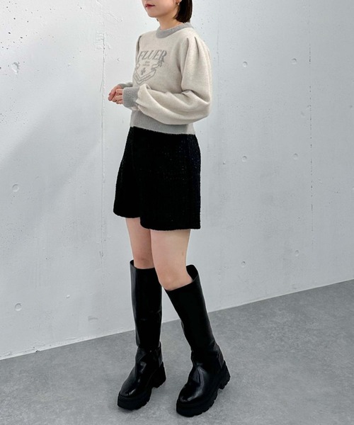 archives（アルシーヴ）の「ラメフリンジツイードショートパンツ（その他パンツ・レディース・オフホワイト/ホワイト×ブラック/ブラック・MEDIUM）」の14枚目の写真