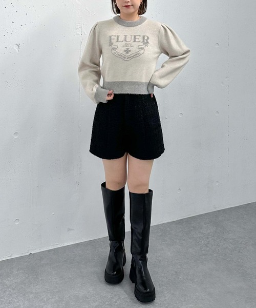 archives（アルシーヴ）の「ラメフリンジツイードショートパンツ（その他パンツ・レディース・オフホワイト/ホワイト×ブラック/ブラック・MEDIUM）」の12枚目の写真