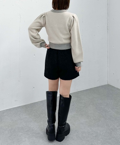 archives（アルシーヴ）の「ラメフリンジツイードショートパンツ（その他パンツ・レディース・オフホワイト/ホワイト×ブラック/ブラック・MEDIUM）」の15枚目の写真