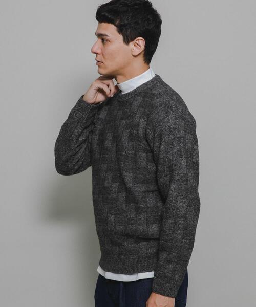 URBAN RESEARCH Sonny Label（アーバンリサーチサニーレーベル）の「ブロック柄クルーネックニットプルオーバー（ニット/セーター・メンズ・グリーン/ライトグレー/ブラウン/チャコールグレー・MEDIUM/LARGE/X-LARGE）」の5枚目の写真