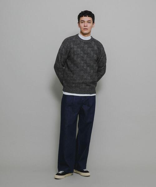 URBAN RESEARCH Sonny Label（アーバンリサーチサニーレーベル）の「ブロック柄クルーネックニットプルオーバー（ニット/セーター・メンズ・グリーン/ライトグレー/ブラウン/チャコールグレー・MEDIUM/LARGE/X-LARGE）」の8枚目の写真